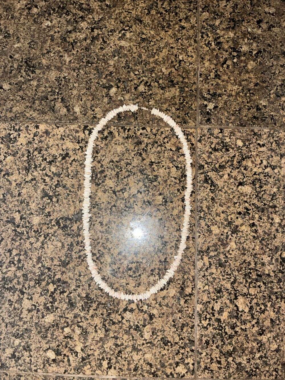 Vintage White Chipped Puka Shell Beach Surfer Necklace